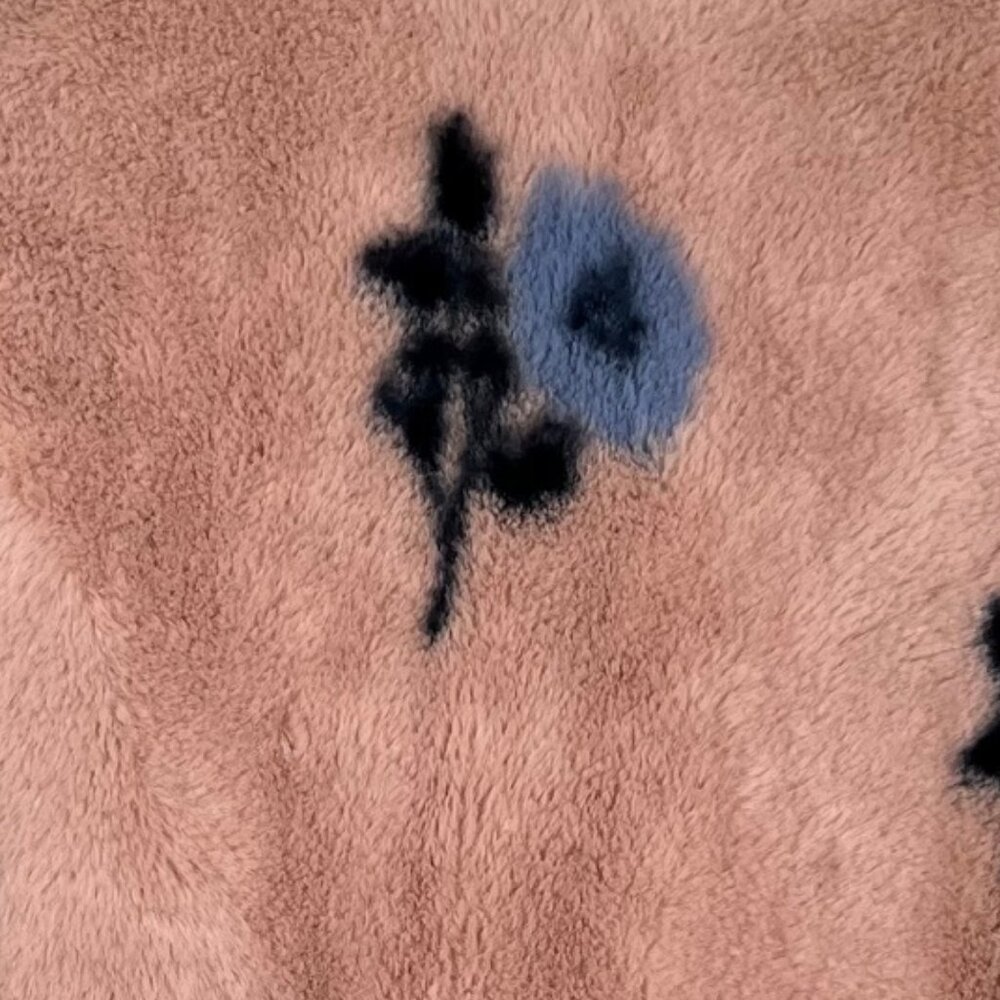 Zara Plush Faux Fur Floral Zip Up Coat Size Small - Picture 4 of 5